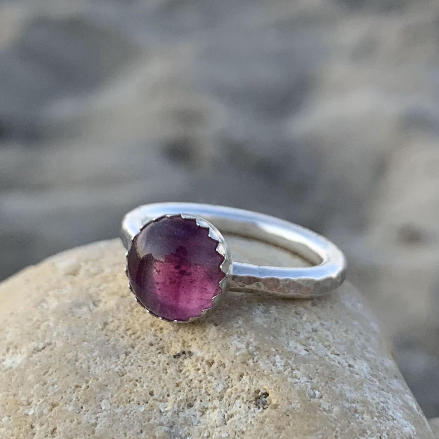 Sterling Silver and Purple Fluorite Ring