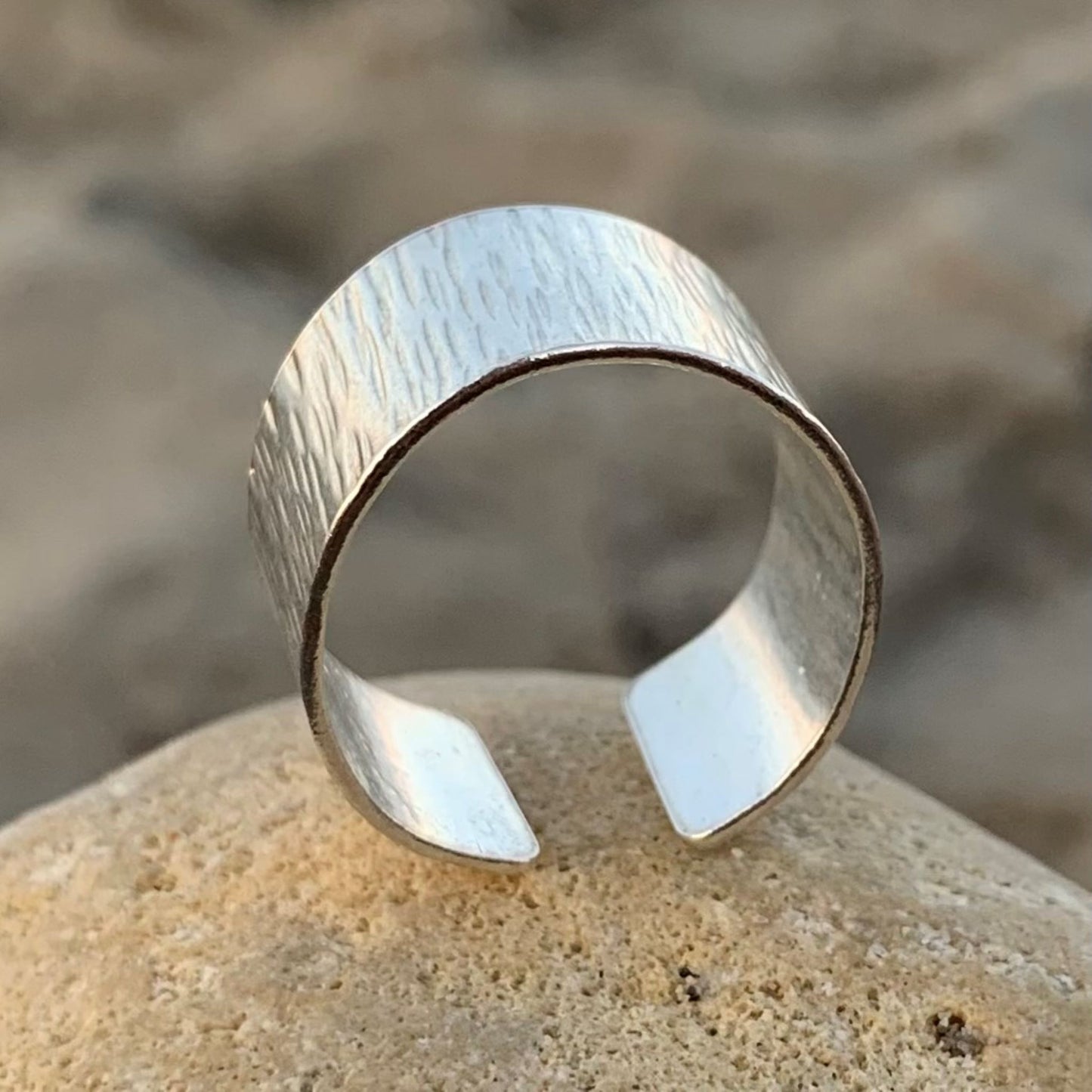 Sterling Silver Hammered Band