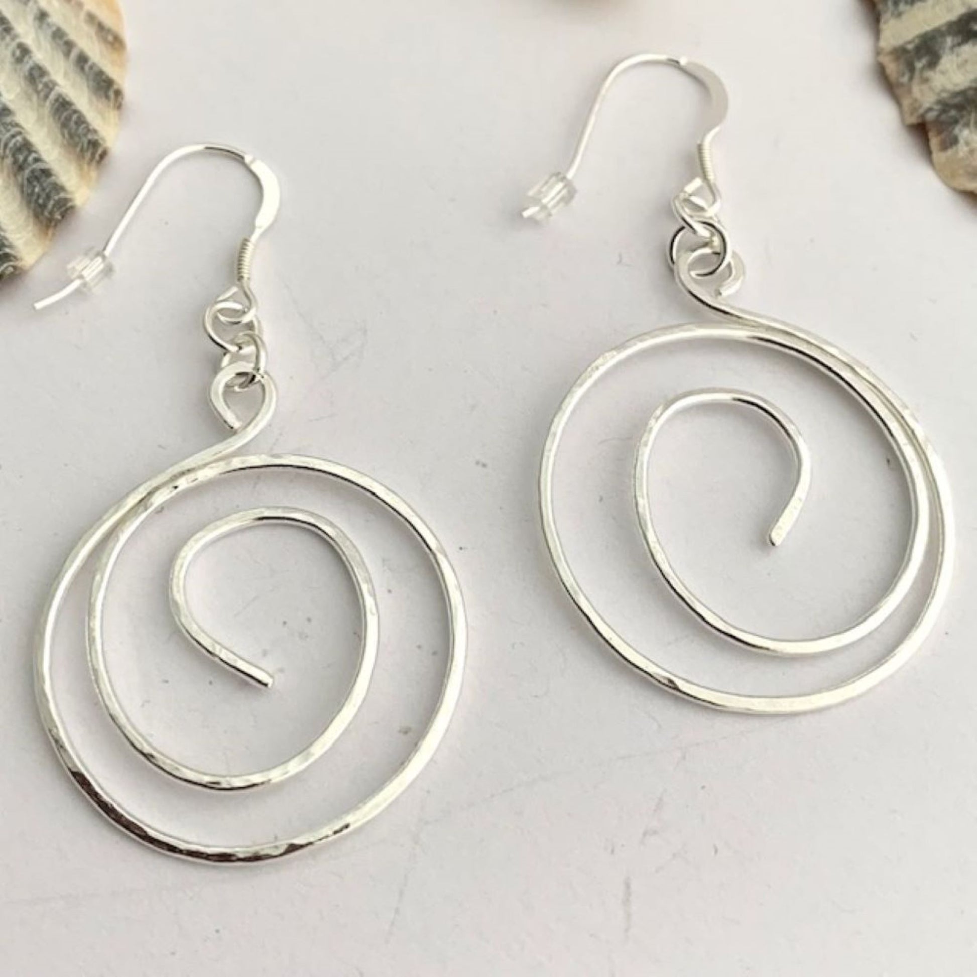 Sterling Silver Dangle Hoop Earrings