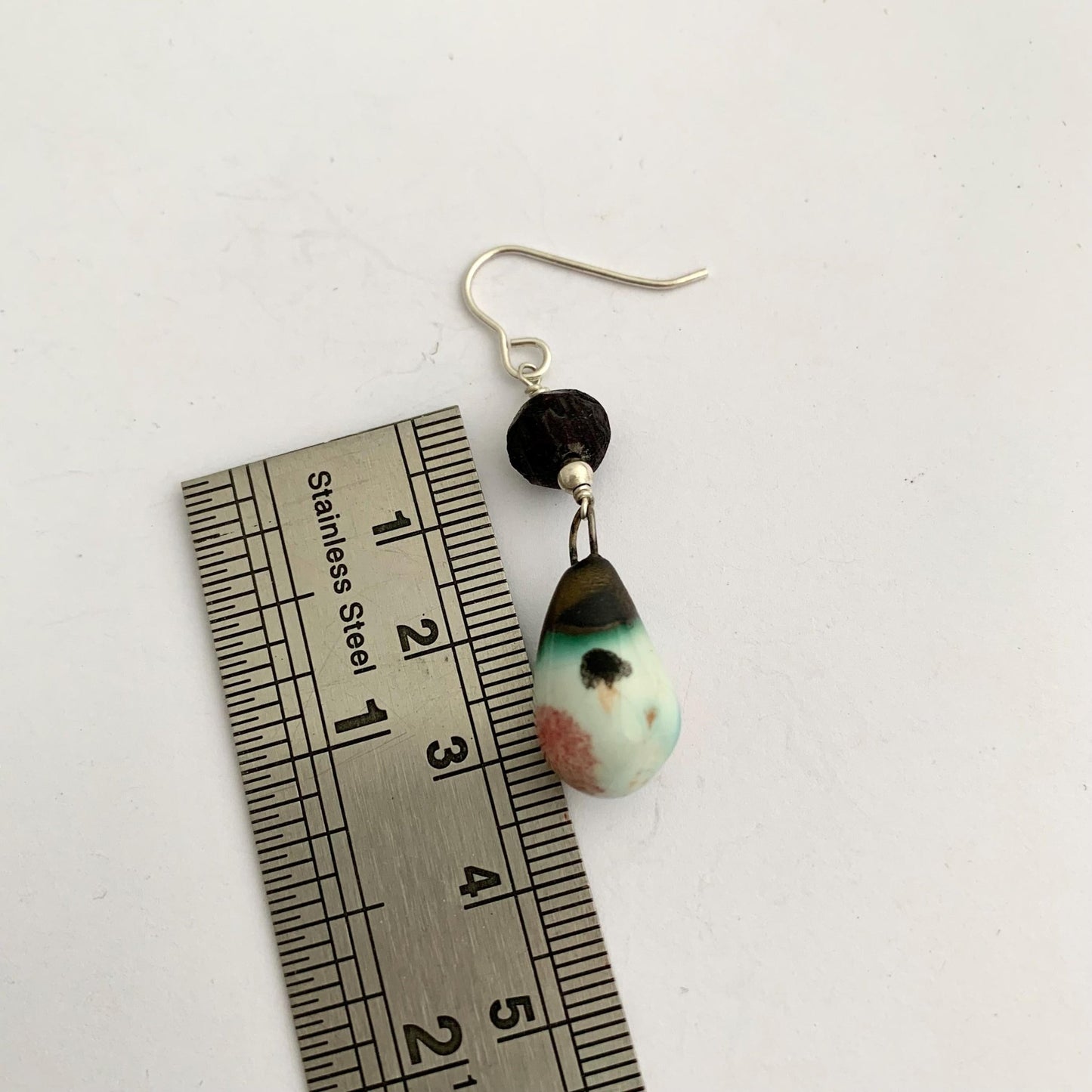 Cream Teardrop Ceramic Dangle Drop Earrings 4