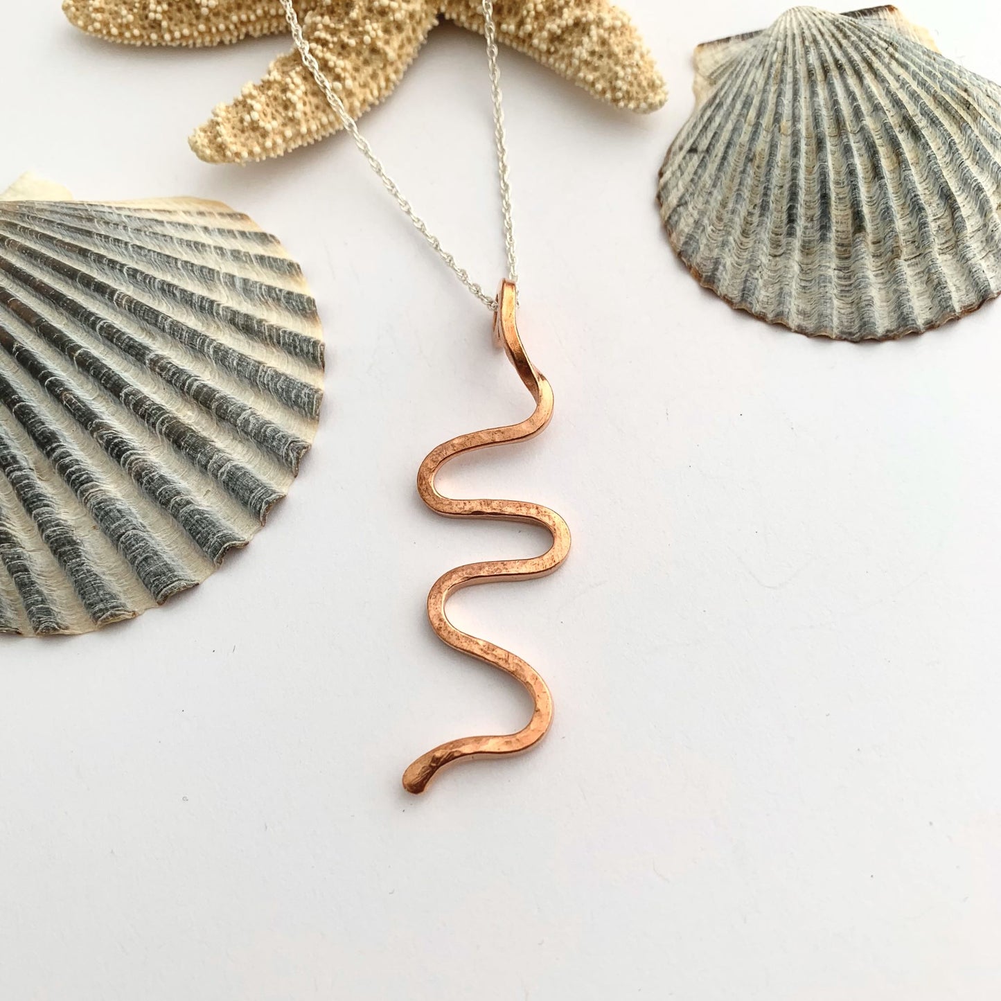 Textured Copper Snake Design Pendant