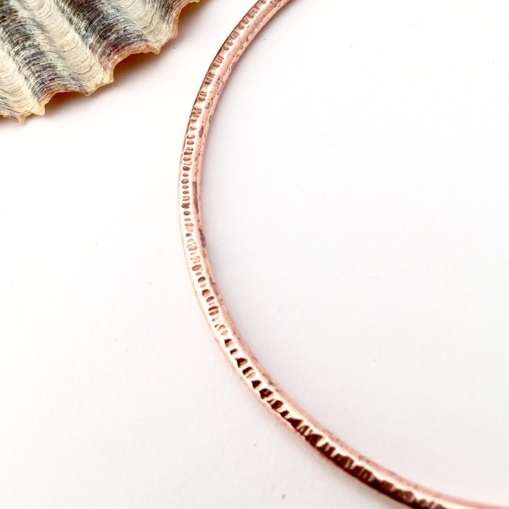 Textured Copper Stacking Unisex Bangle