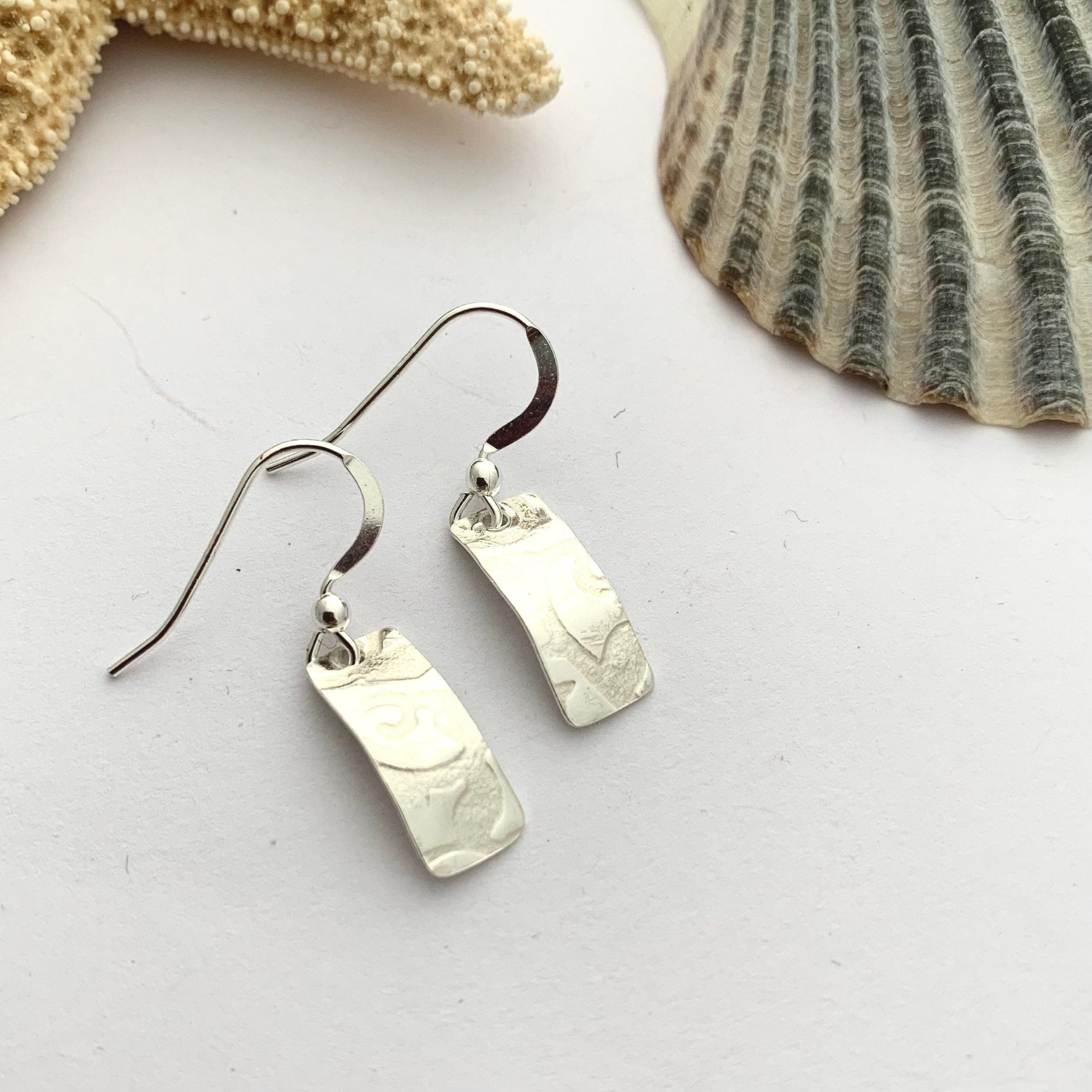 Textured Curved Bar Earrings