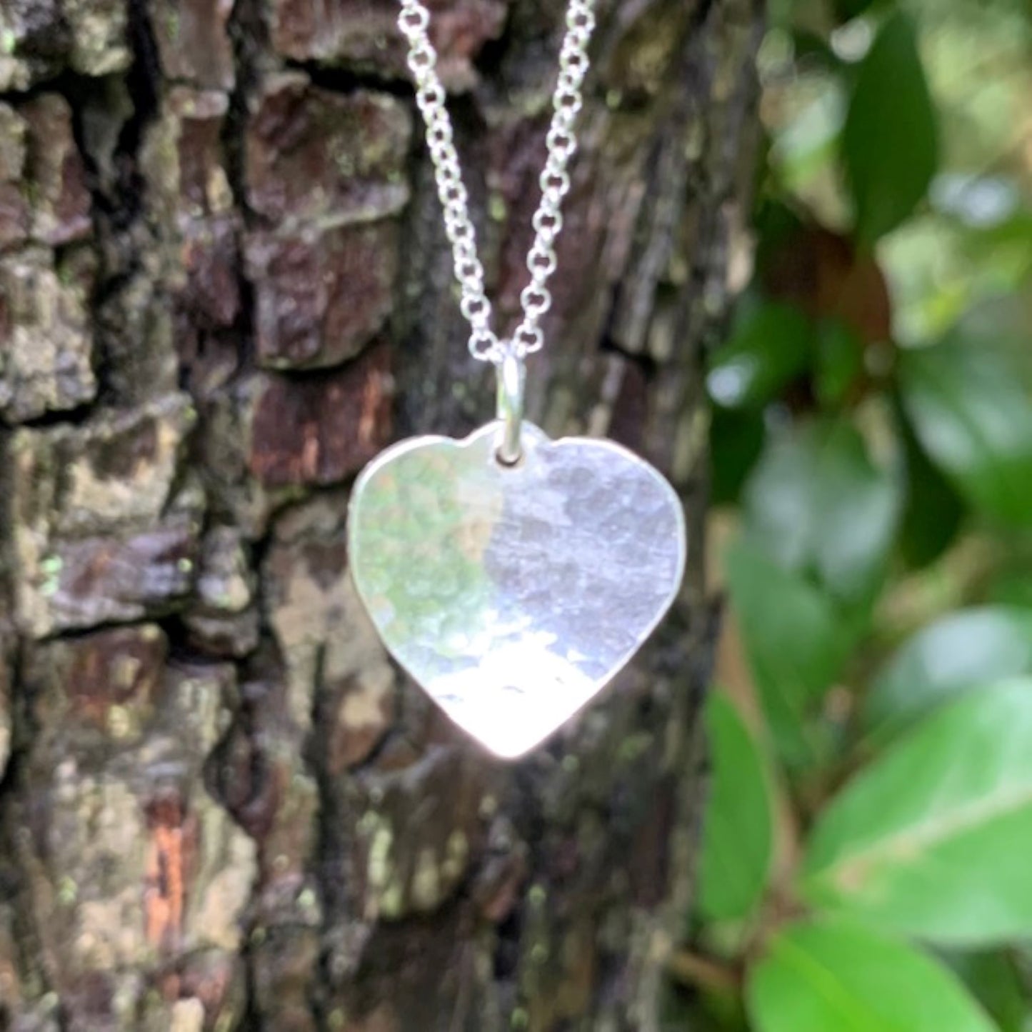 Textured Little Hammered Sterling Silver Heart Pendant