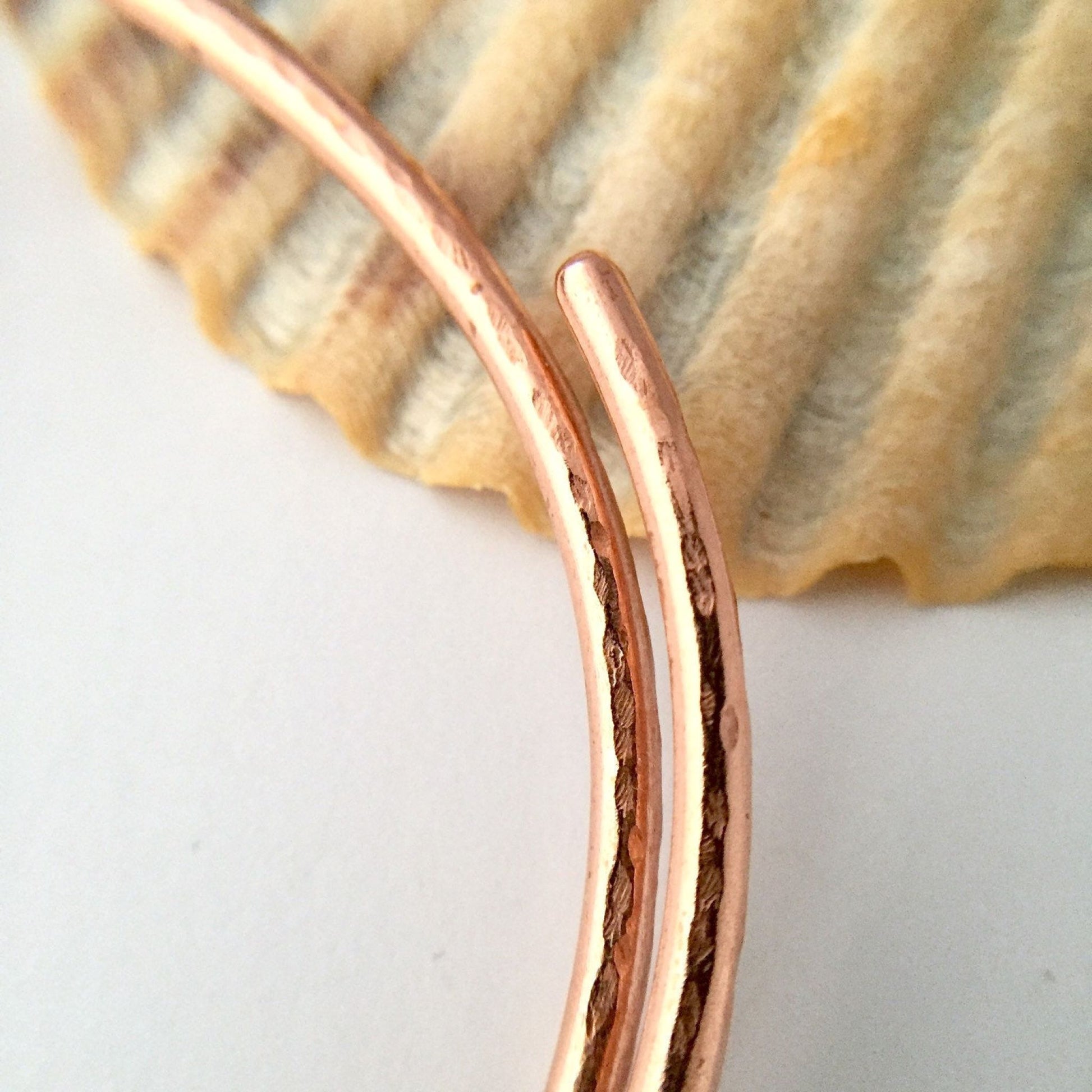 Textured Open Copper Bangle
