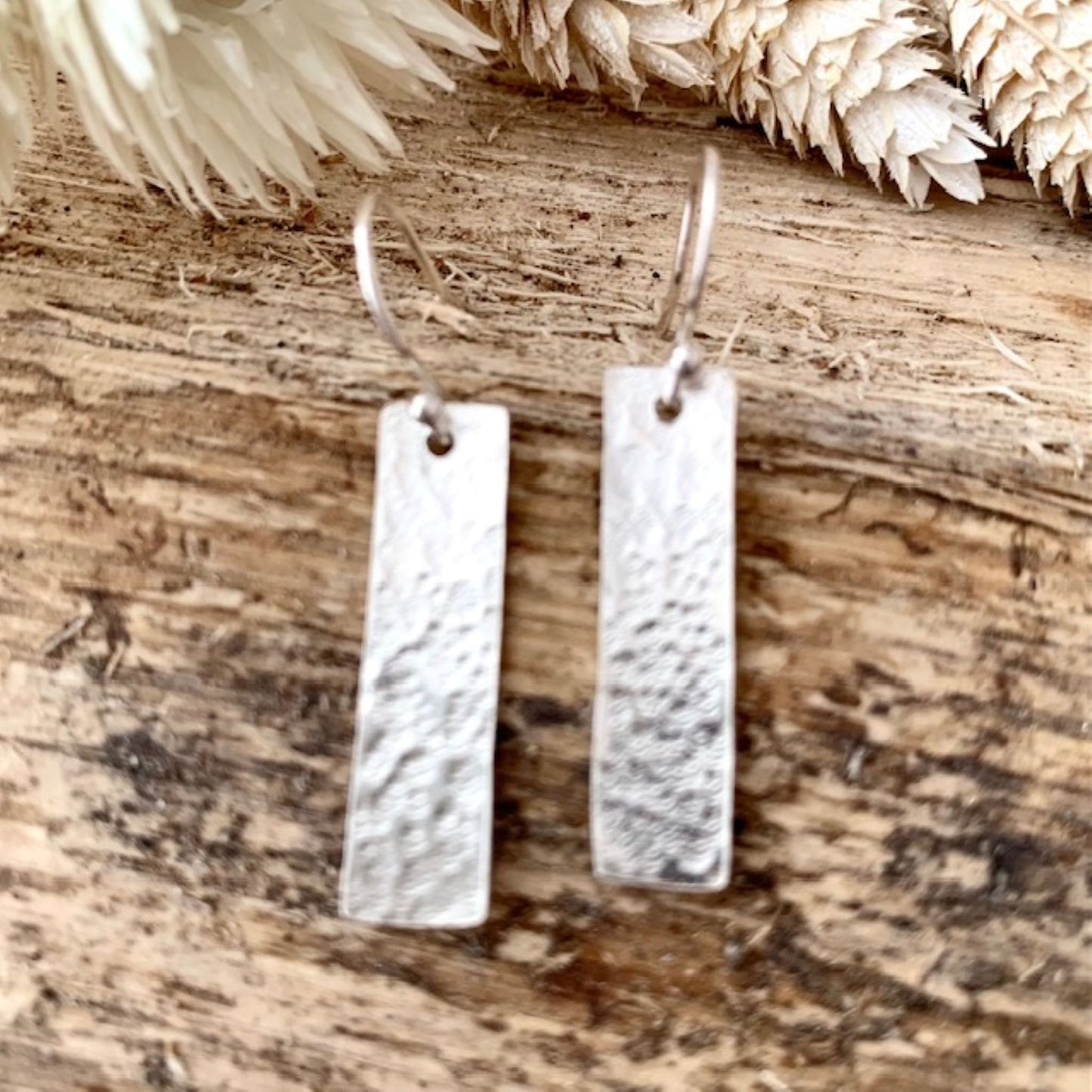 Sterling Silver Rectangle Earrings