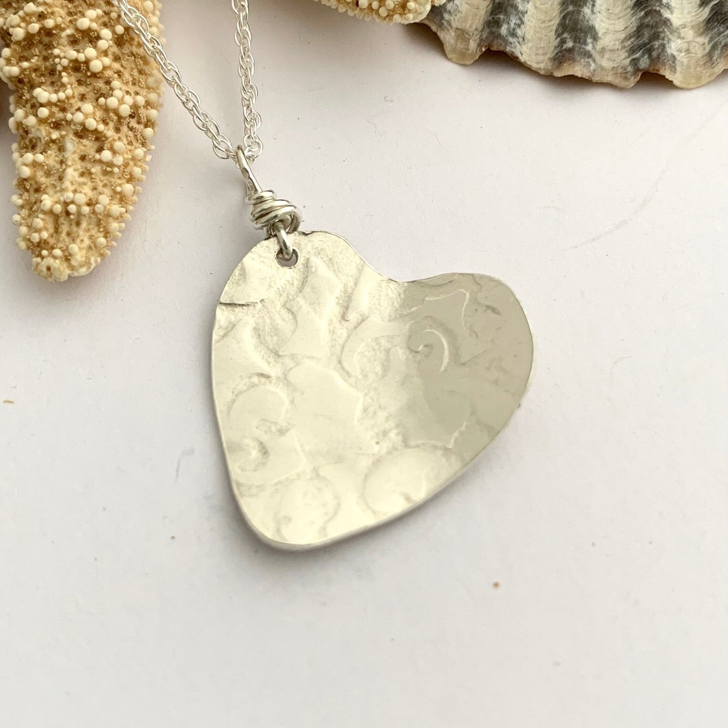 Textured Sterling Silver Heart Pendant