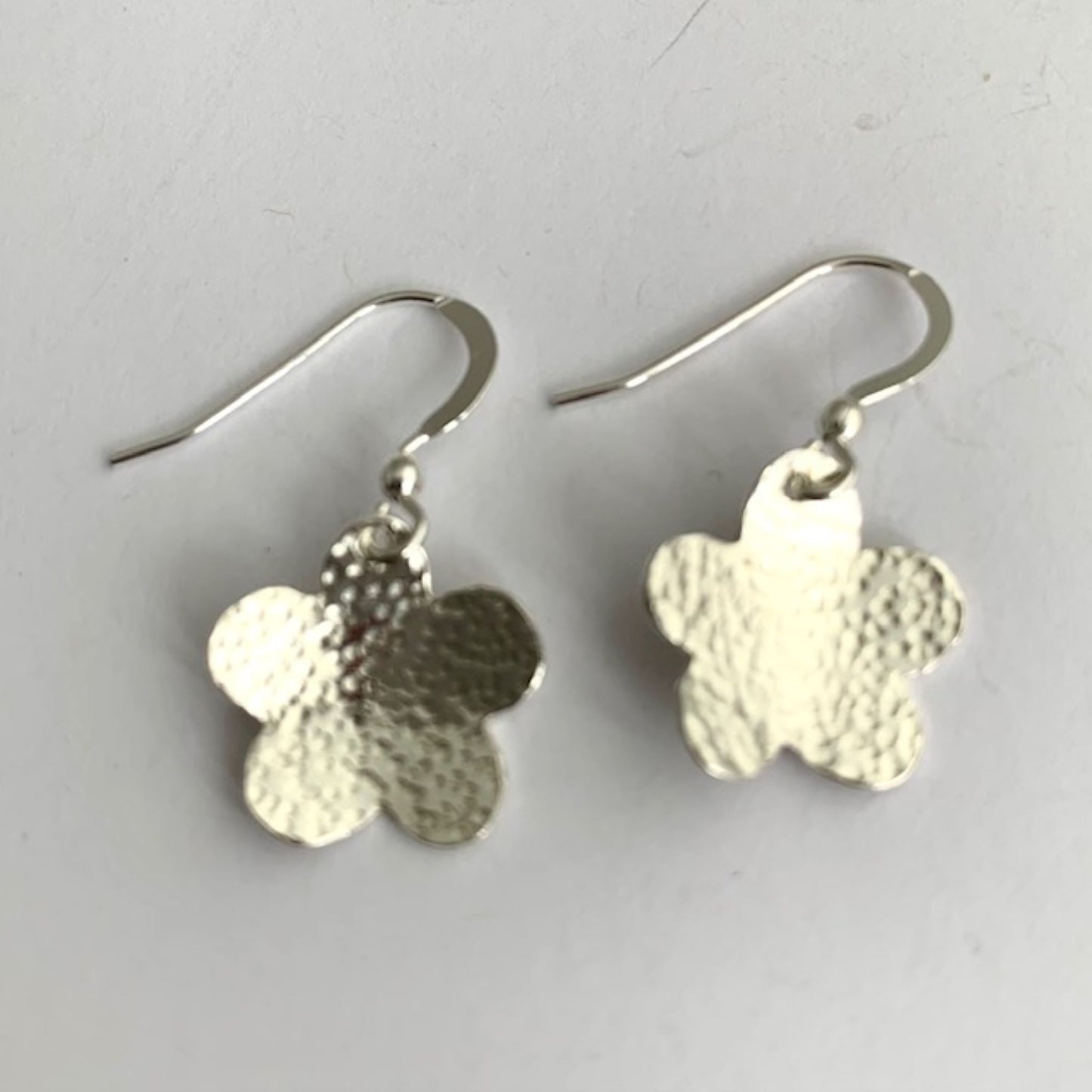 Textured Sterling silver Daisy Flower Earrings