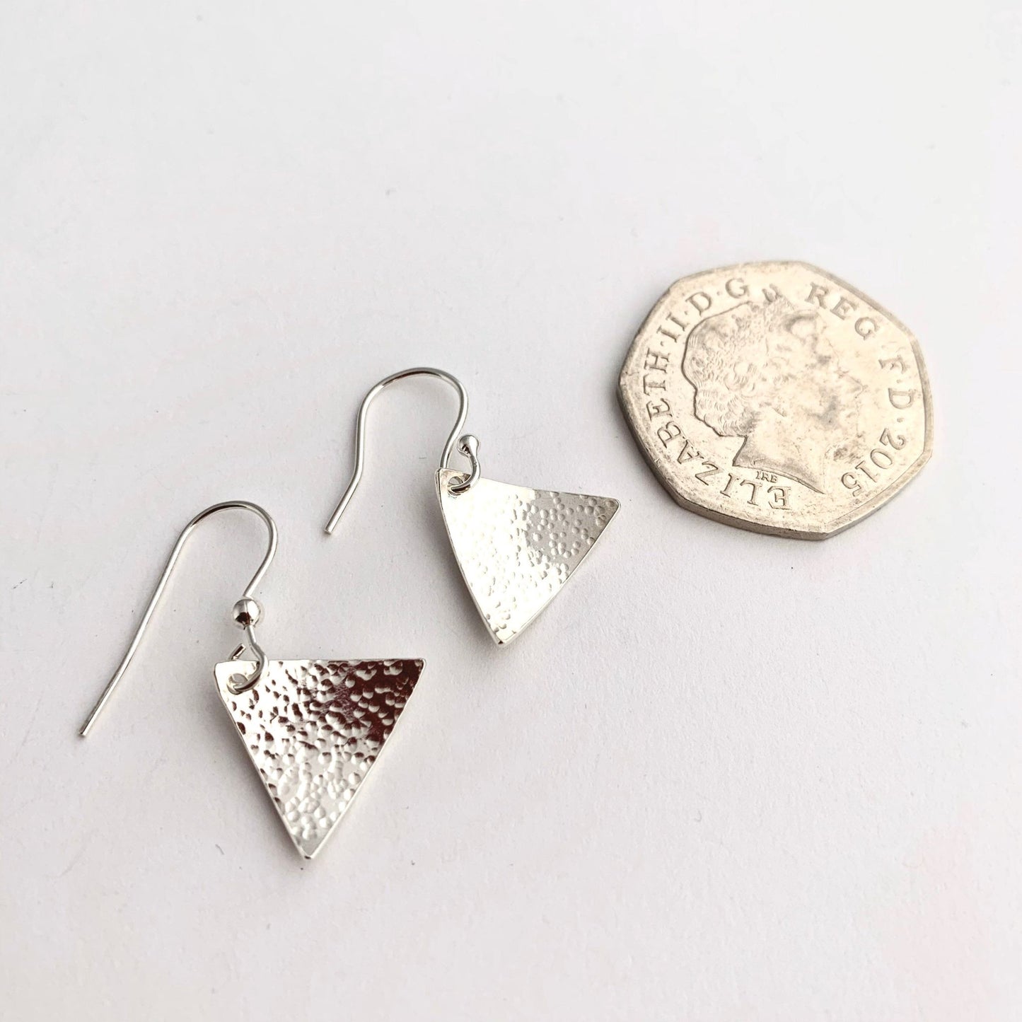 Triangle Sterling Silver Dangle Earrings