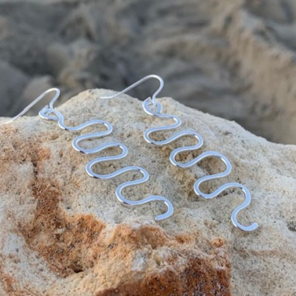 Wavy Long Dangle Statement Earrings