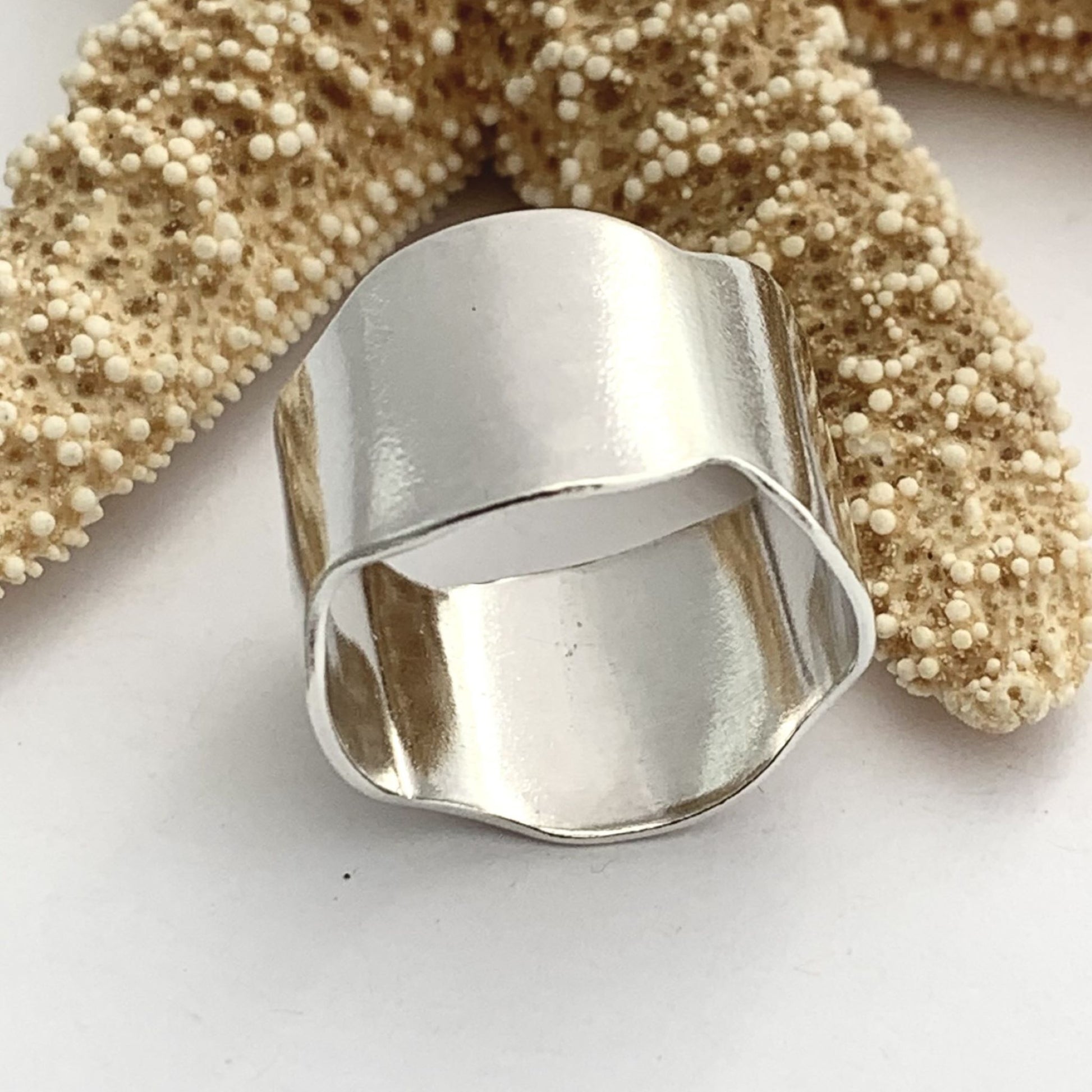Wide Chunky Plain Sterling Silver Band