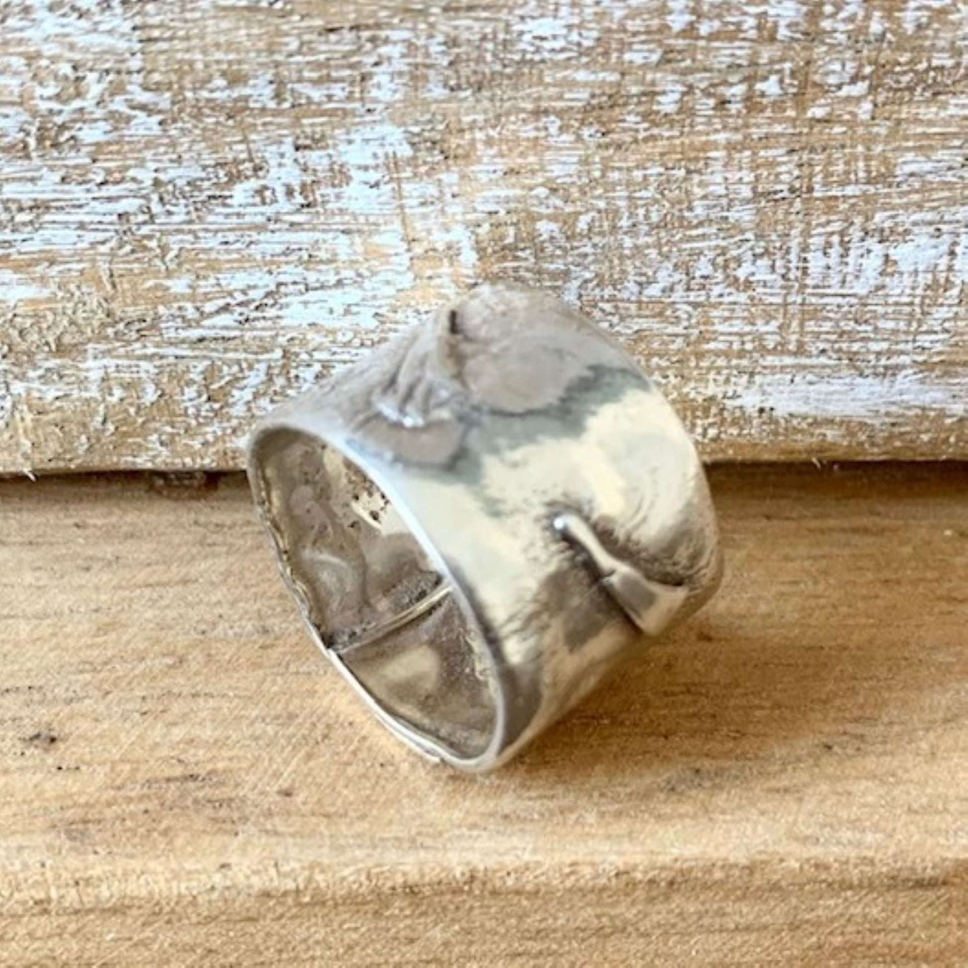 Wide Fused Sterling Silver Wrap Ring 