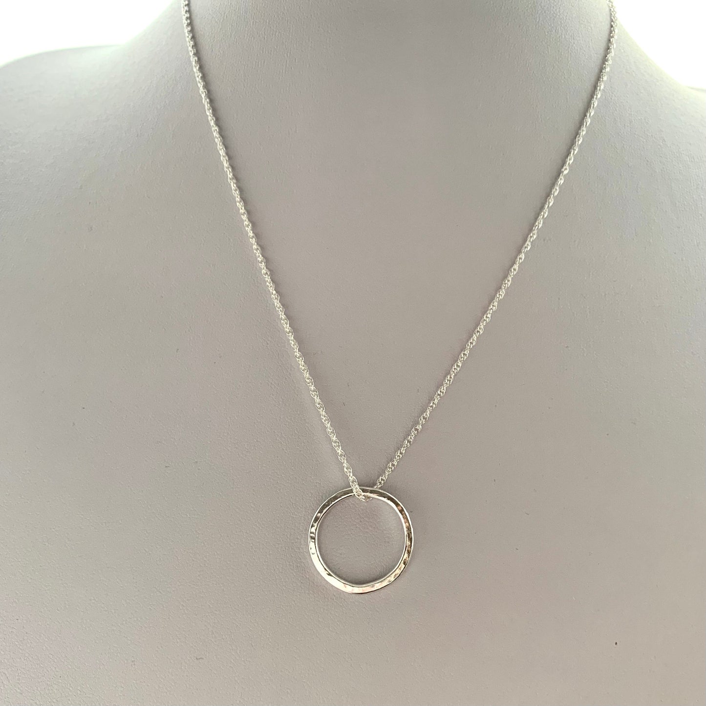 Wire Silver Hammered Necklace