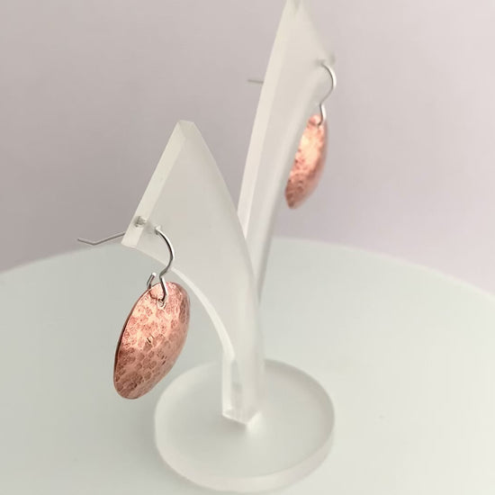 Copper Disc Dangle Earrings