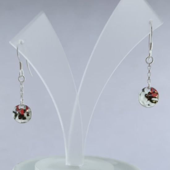 Sterling Silver Dangly Dimpled Earrings