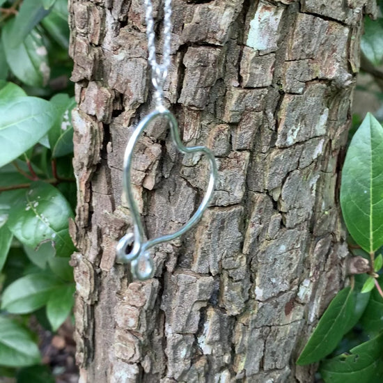 925 Sterling Silver Open Heart Wire Large Pendant