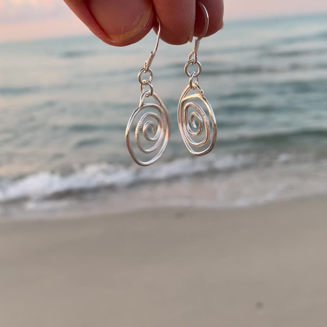 Sterling Silver Coil Spiral Earrings