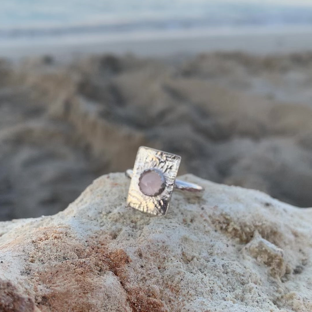 Rose Quartz Sterling Silver Ring
