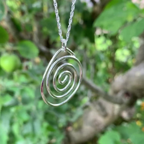 Sterling Silver Plain Spiral Necklace