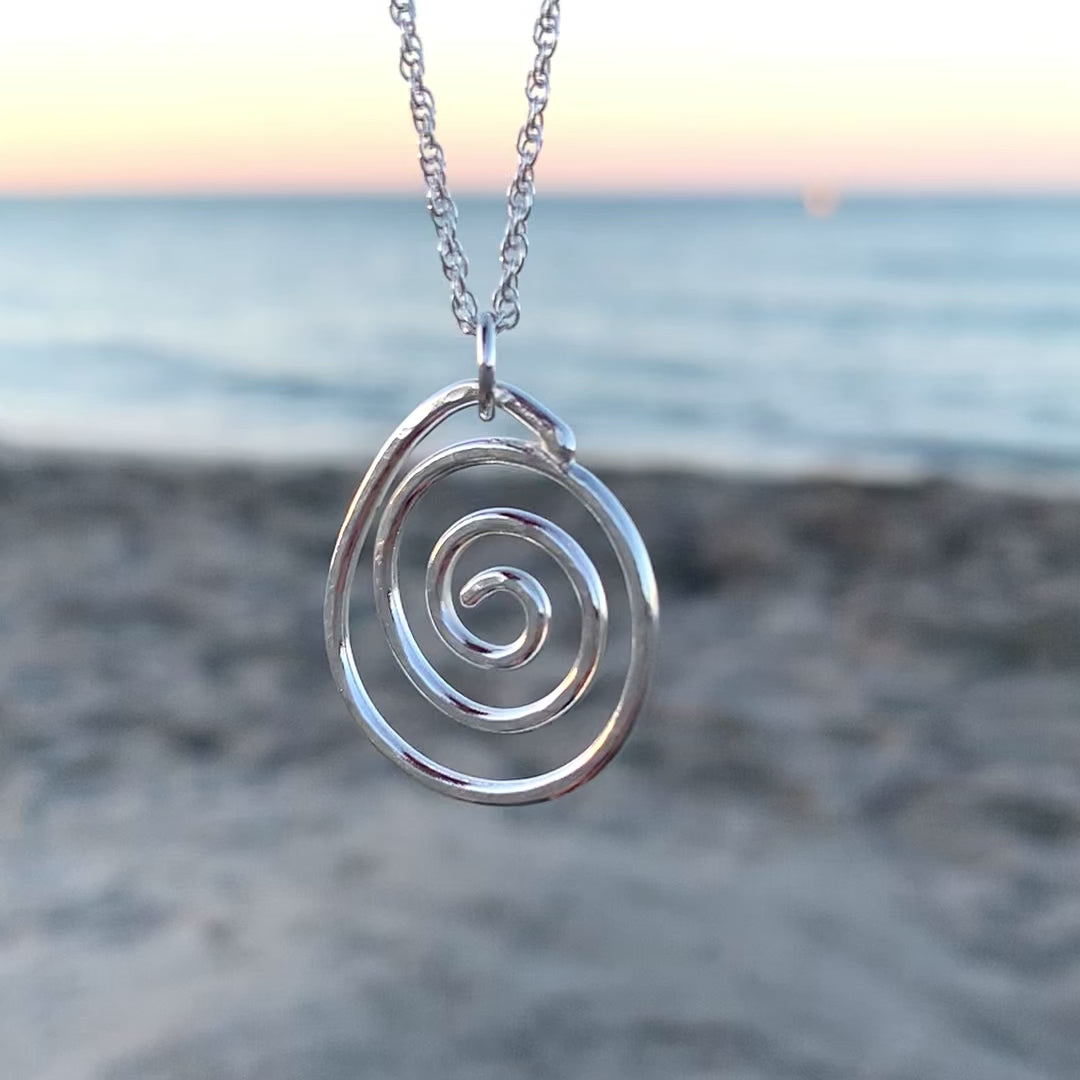 Little Sterling Silver Spiral Necklace