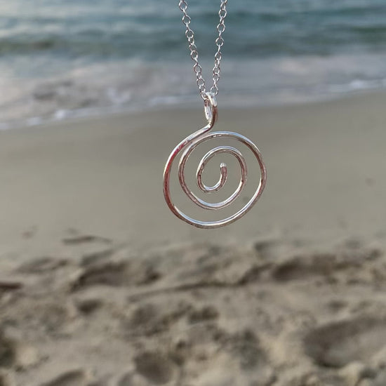 Sterling Silver Spiral Necklace with Loop