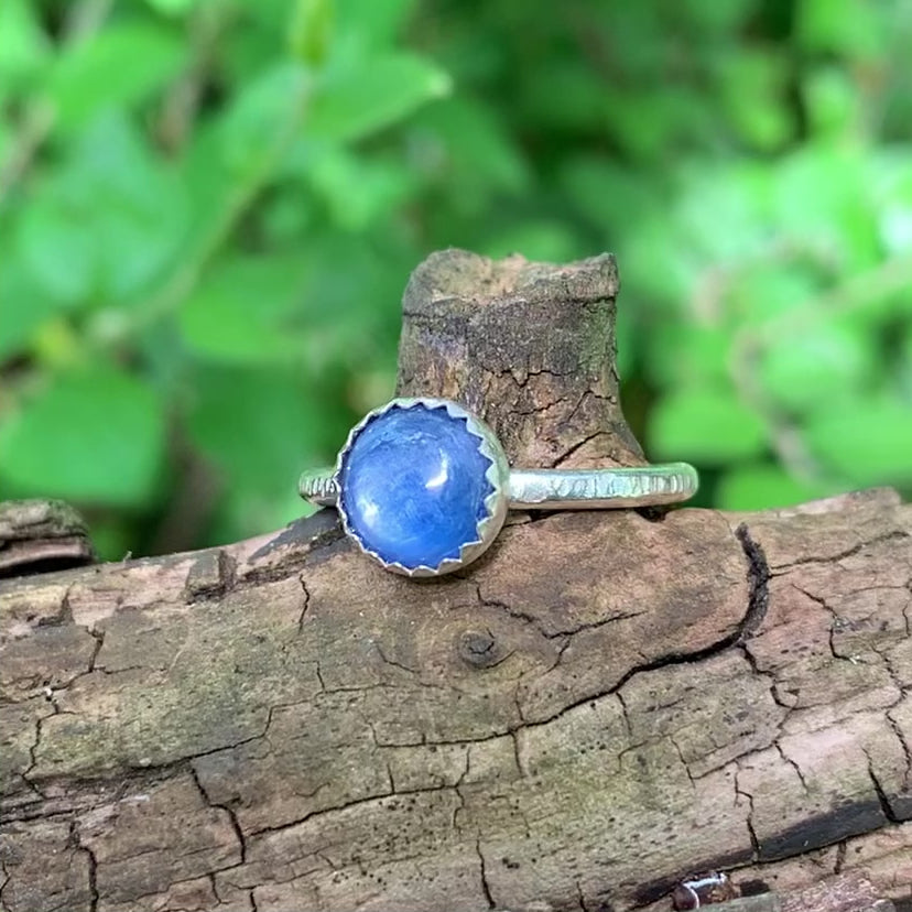 Blue Fluorite Gemstone Sterling Silver Ring