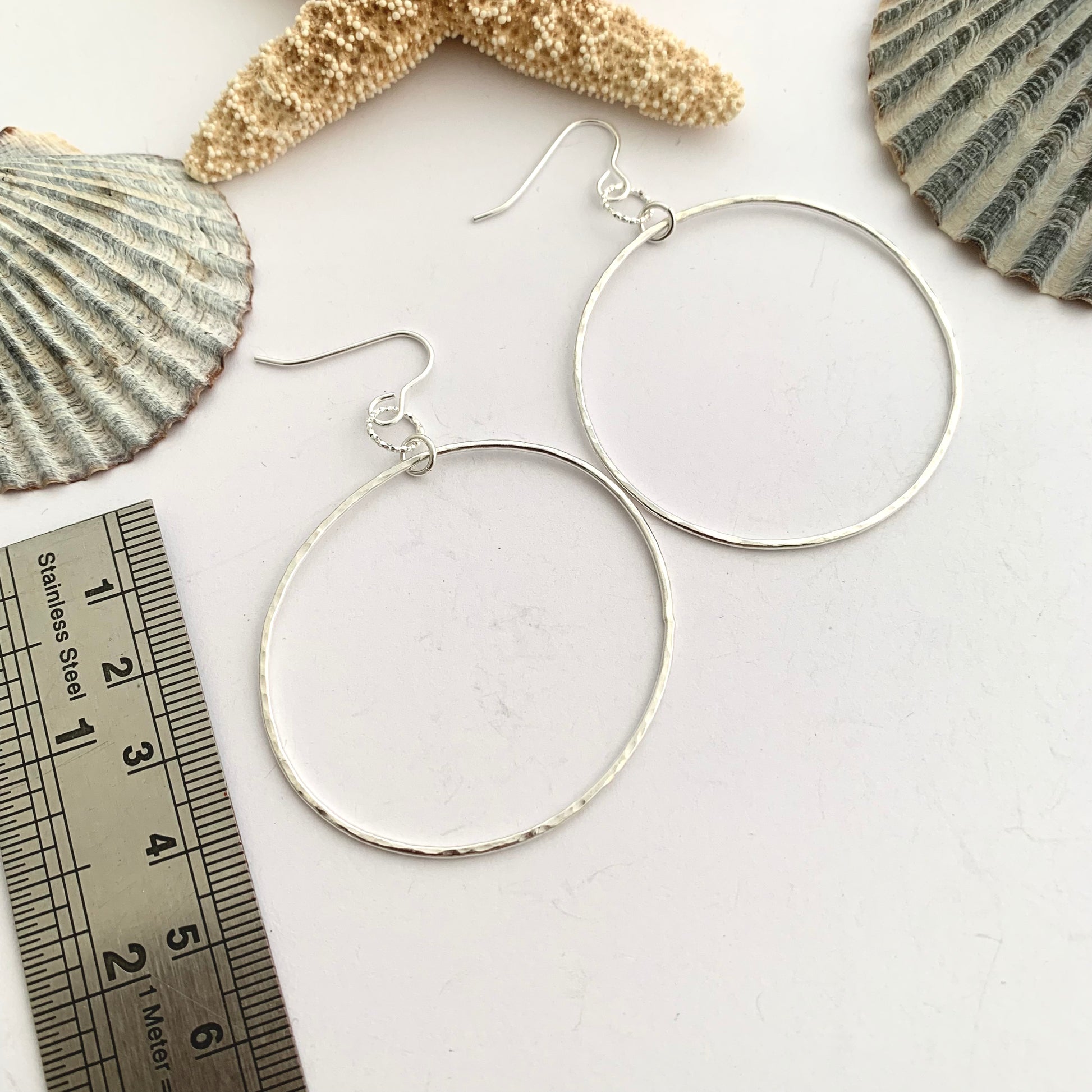 Dangly Sterling Silver Hoop Earrings